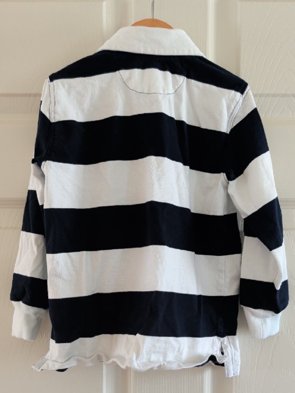Ralph Lauren Boys' Navy and Cream Striped Rugby Shirt - Picture 6 of 7
